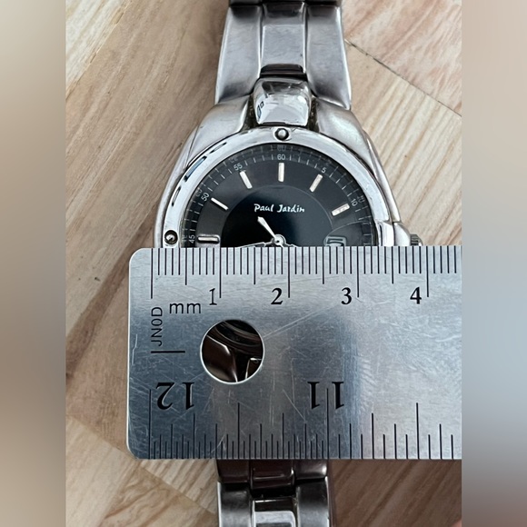 Paul Jardin Men’s Watch Stainless Bracelet Black Dial Date Window - Picture 12 of 13